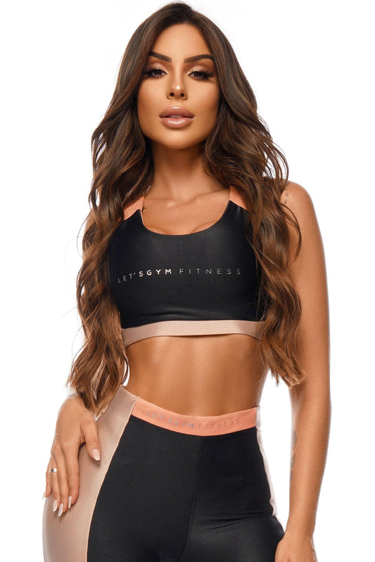 Strip Sports Bra - Black - Usay Buy