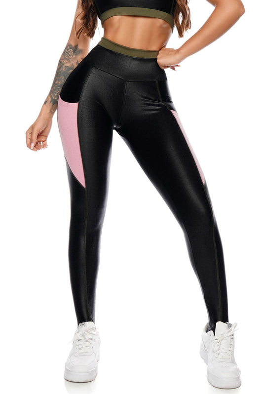 Match Legging - Black & Green - Usay Buy