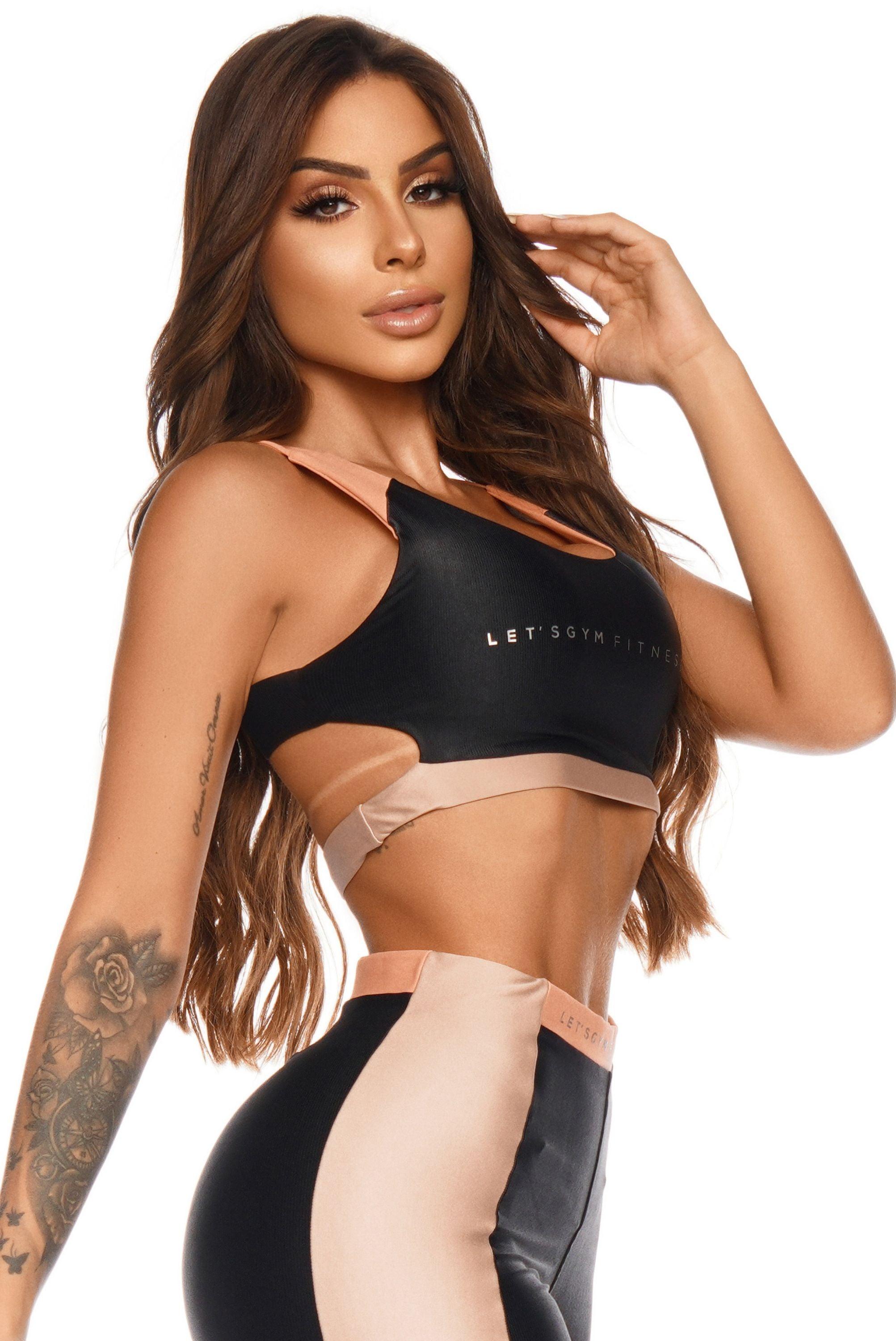 Strip Sports Bra - Black - Usay Buy 